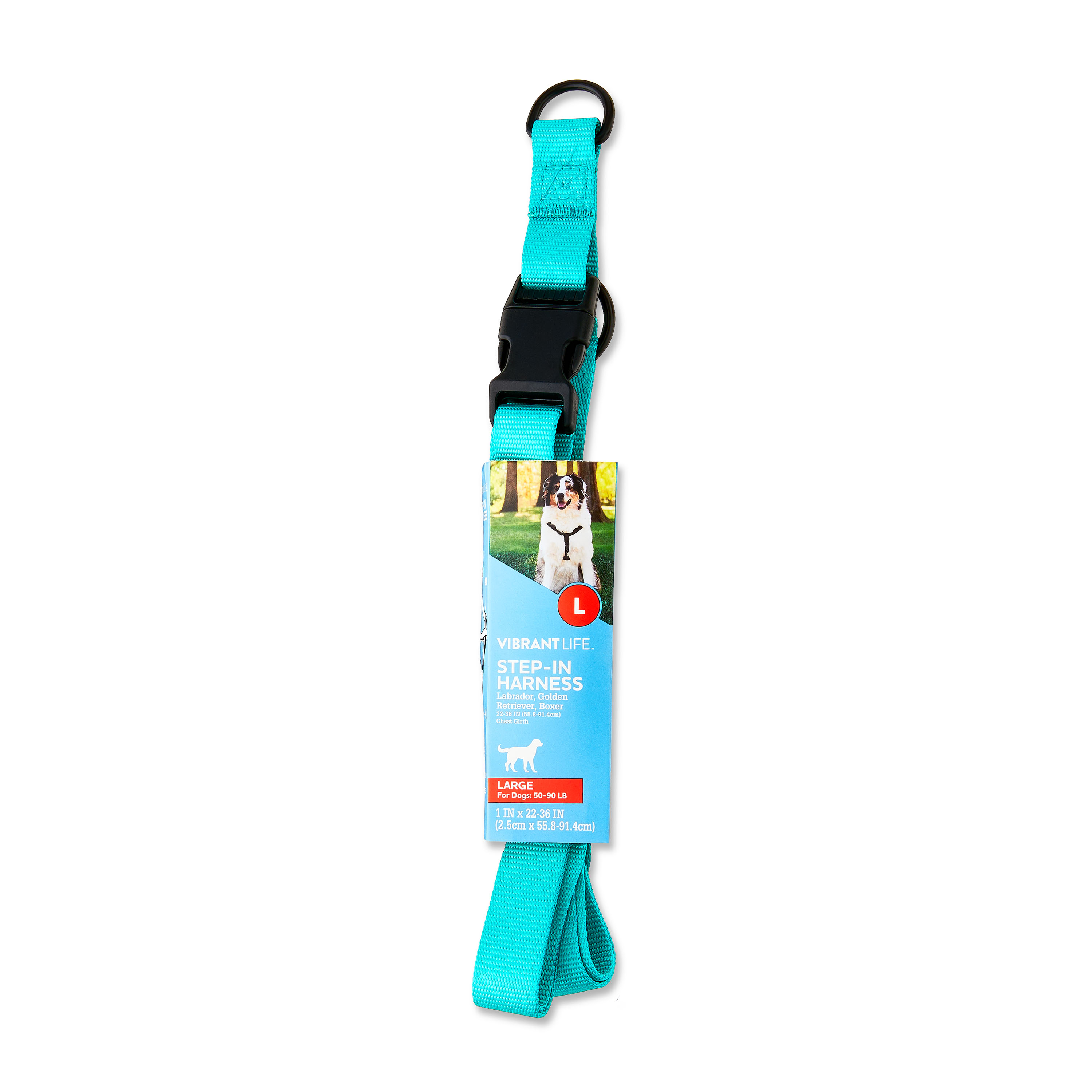 Vibrant Life Polyester Step-in Dog Harnesses, Teal, L