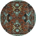 thumbnail image 1 of Ahgly Company Indoor Round Animal Light Blue Traditional Area Rugs, 5' Round, 1 of 4