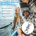 thumbnail image 2 of Uxcell 50-Pack Ball Bearing Fishing Swivels, 8# 1.42In (36mm) Stainless Steel Lure Leader Line Connector for Fishing [Silver], 2 of 6