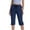 Blue, variant on Jsaierl Capri Pants for Women Summer Elastic Waist Capri Shorts Petite Straight Leg Cotton Skimmers Beach Solid Color Stretch Capris Casual Capris for Women