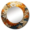 thumbnail image 2 of Designart "Botanical Reverie In Radiant Colors" Abstract Botanicals Orange Large Round Mirror - Round Office Mirror Wall Decor - Modern Round Printed Mirror - 29" x 29", 2 of 6