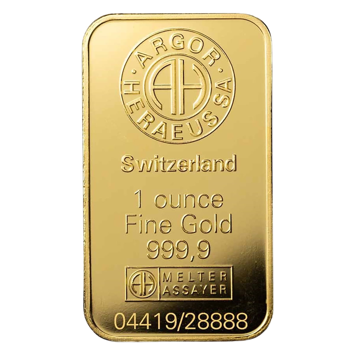 1 oz Gold Bar - Random Design without Assay