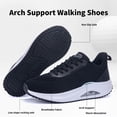 thumbnail image 3 of HuJAT Women's Plantar Fasciitis Relief Orthotic Sneakers, Arch Support Lightweight Lace-Up Walking Shoes Allblack US 8.5, 3 of 7