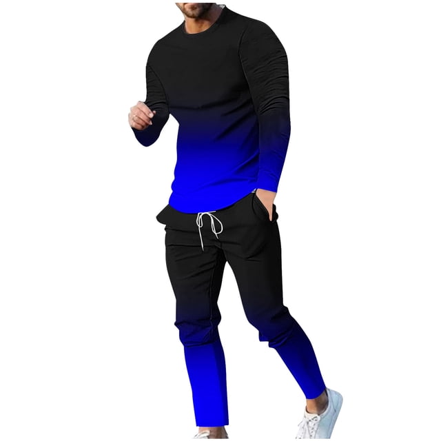 Birdeem Chemises pour Hommes, Col Rond Décontracté, Manches Longues, Blouse et Pantalon
