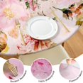 thumbnail image 4 of Round Fitted Tablecloth with Elastic Edges Fits 36"-44" Round Tables Pioneer Colorful Floral Waterproof Table Cover Washable Indoor and Outdoor for Party Kitchen Dinner Banquet Patio Picnic, 4 of 7