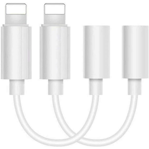 (2Pack) for iPhone Headphone Adapter to 3.5 mm Headphone Jack Converter for iPhone 12/Se/11/7/7Plus/ 8/8Plus/X/XS/XR Dongle for iPhone Earphone Audio Aux Adapter for iPhone Connector Adapter