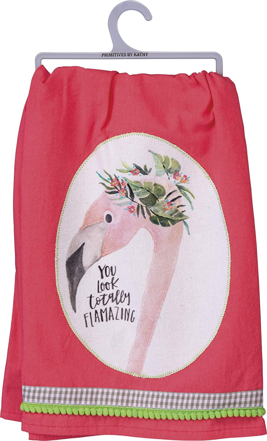 Primitives by Kathy Kitchen Dish Towel Flamingo Find Your Balance 