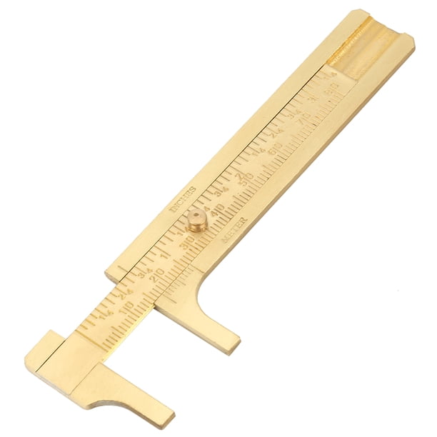 Calibrador A Vernier, Mini Calibrador A Vernier De Doble Escala, Calibrador Deslizante De Latón Portátil, Regla De Calibre, Herramienta De Medición Para Una Fácil Lectura