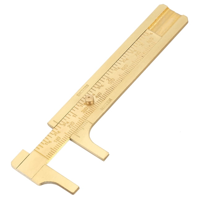 Calibrador A Vernier, Mini Calibrador A Vernier De Doble Escala, Calibrador Deslizante De Latón Portátil, Regla De Calibre, Herramienta De Medición Para Una Fácil Lectura