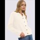 thumbnail image 5 of Suéter de Cuello de Solapa para Mujer, Chaqueta de Punto con Botones y Abertura Frontal, Cárdigan de Larga con Botones Albaricoque M, 5 of 7