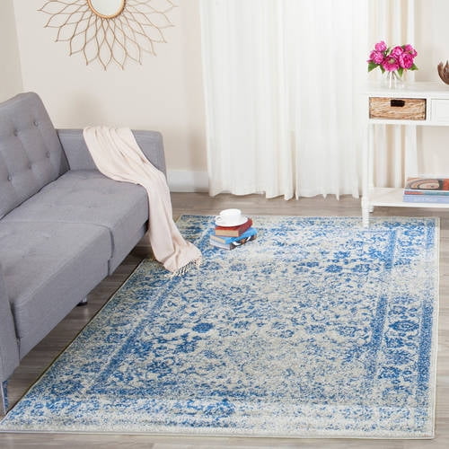 SAFAVIEH Shawn Traditional Faded Area Rug, Grey/Blue, 5' x 7' Walmart