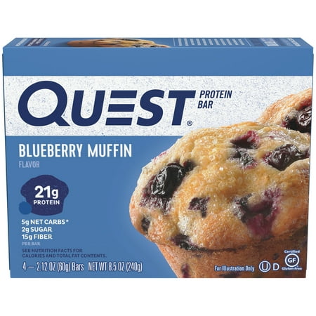 Quest Protein Bar, Blueberry Muffin, 21g Protein, 4 (Best Price On Quest Protein Bars)