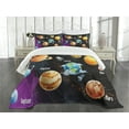 thumbnail image 3 of Ambesonne Milky Way Quilted Bedspread Set 3 Pcs, Solar System Planet, King Size, Multicolor, 3 of 5