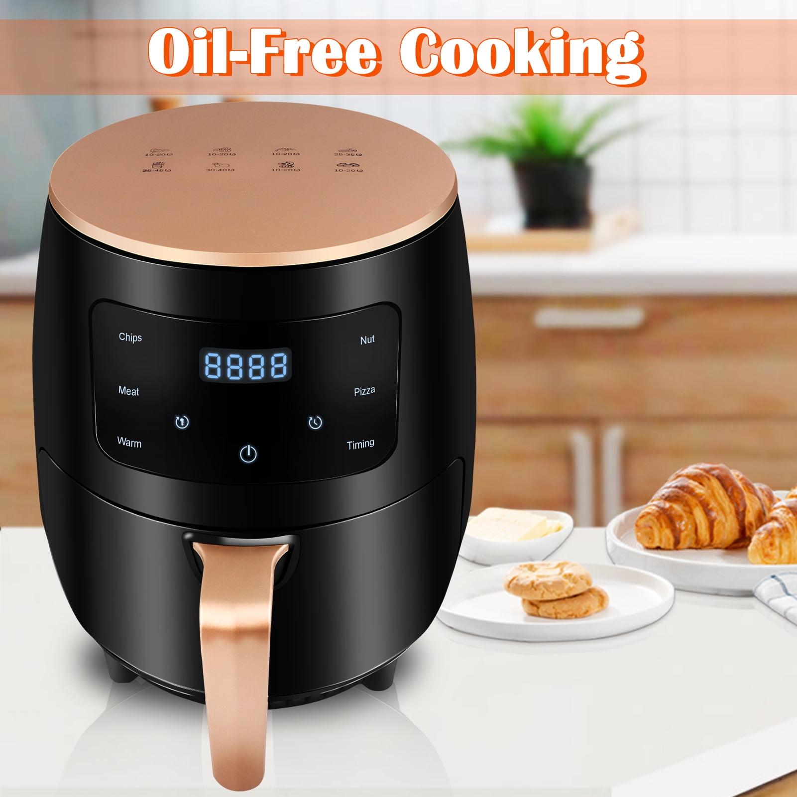 Tebru 6.5 qt Air Fryer, Black - Touch Screen