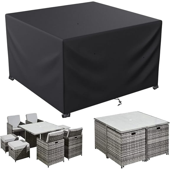 LCGOD Patio Furniture Cover ,Outdoor Furniture Covers Waterproof General Purpose, Outdoor Sofa Sets Covers Heavy Duty Windproof Anti-UV 79”Lx79”Wx35.5”H
