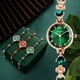 thumbnail image 4 of Pequeño reloj verde, sencillo y hermoso, reloj de pulsera para mujer, reloj de regalo, reloj de jade, 4 of 5