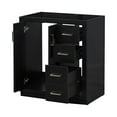 thumbnail image 3 of 30'' Bathroom Vanity without Sink, Freestanding Vanity Set with 3 Drawers & Soft Closing Doors, Modern Bathroom Storage Cabinet with Groove Pattern & Solid Wood Frame, Black, 3 of 5