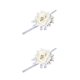 thumbnail image 4 of Qarigey Paño conveniente para las pulseras de la boda elegante con la flor de la muñeca de la dama de honor del aspecto realista blanco 2piezas, 4 of 6