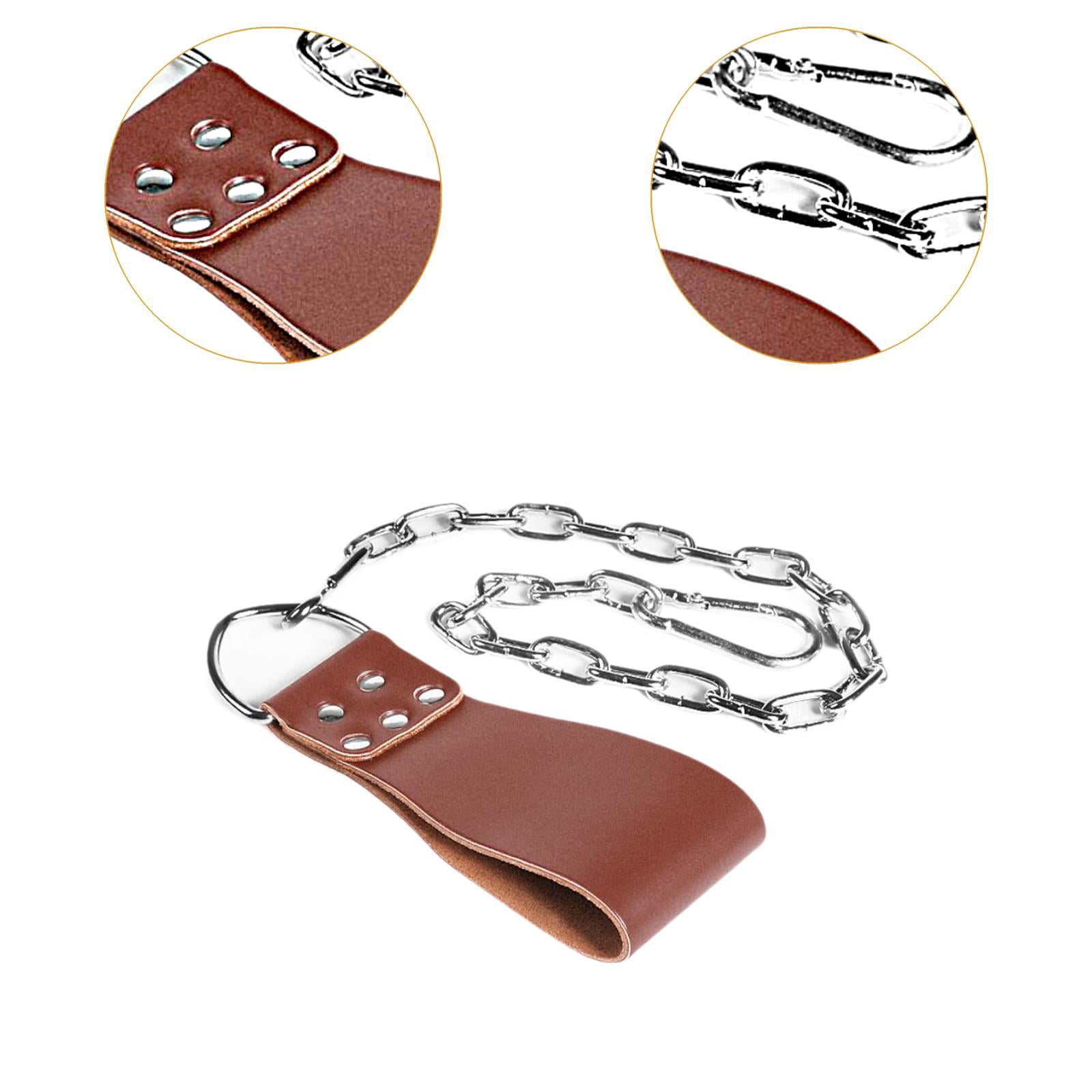 Baoblaze Dumbbell Loading Strap with Chain Waist Belt Attachment for Women Bodybuilding Brown