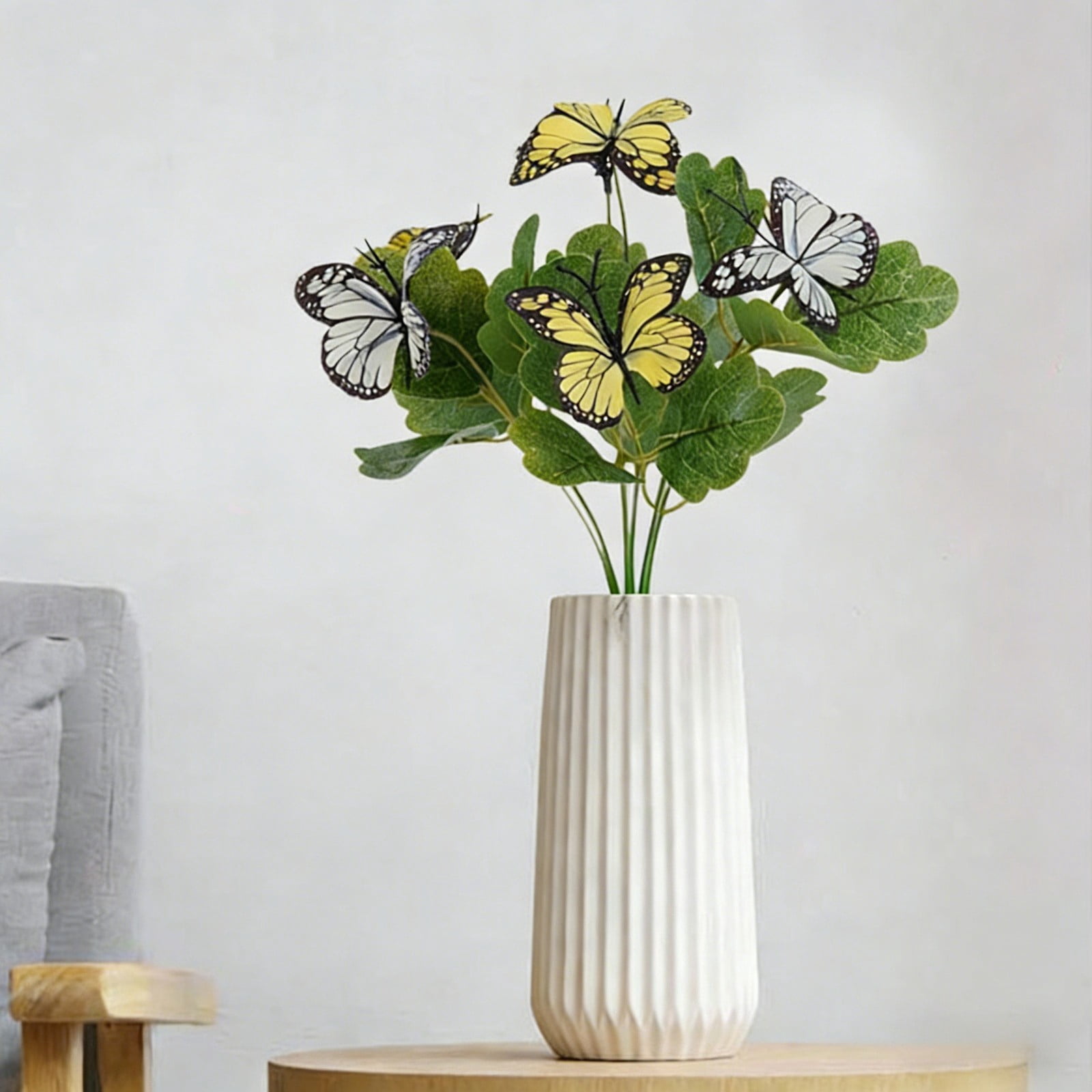 Flowers with Butterflies Artificial Flowers for Outdoor Indoor Decor, for Hanging Planters Garden Porch Window Box Home Wedding Farmhouse