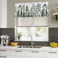 thumbnail image 4 of Green Botanical Curtain Valances for Windows, Kitchen Valance Window Treatments Panel 2 Pack, Farmhouse Watercolor Pine Tree Rod Pocket Short Curtains for Bathroom Bedroom 42 x 18 Inch, 4 of 8