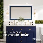 eviva Acclaim 48 x 30 Rectangular Blue Wooden Framed Mirror