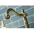 thumbnail image 4 of Kingston Brass KB1973PL Heritage Widespread Bathroom Faucet with Brass Pop-Up, Antique Brass, 4 of 5