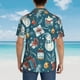 thumbnail image 4 of Balery Christmas Snowman Gift Camisas hawaianas de manga corta para hombre, camisas playeras de corte holgado, camisas de vacaciones con botones,Large, 4 of 7