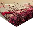 thumbnail image 2 of Ambesonne Summer Fitted Sheet, Garden Flowers Poppies, Queen Size, Pale Pink Khaki and Pink, 2 of 3