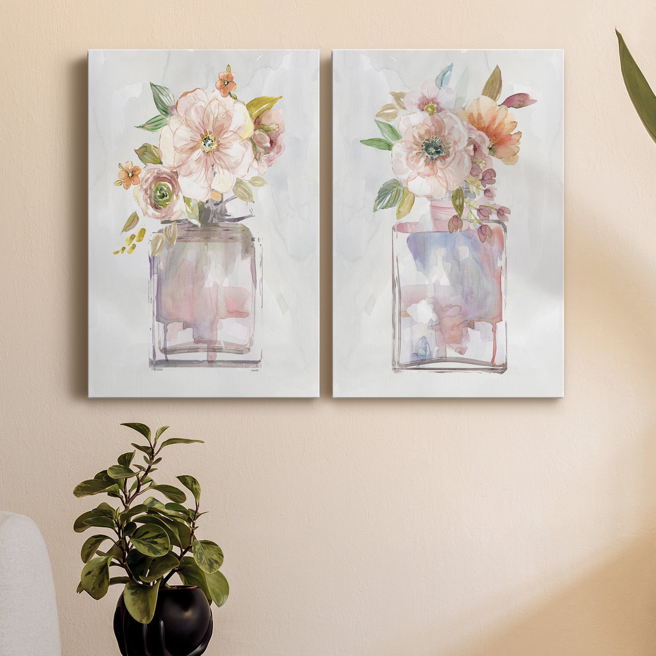 Mini Bouquet I Premium Gallery Wrapped Canvas - Ready to Hang - Set of 2 - 32 x 48 Each