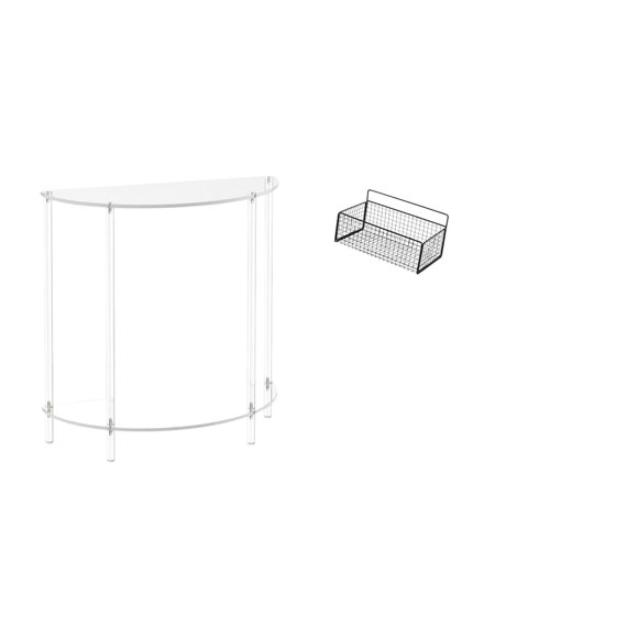 Mesa Auxiliar Moderna De Acrílico Para Espacios Reducidos. Mesita De Noche Y Mesa Auxiliar De Dos Niveles Para Baños Y Decoración Del Hogar.