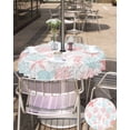 thumbnail image 5 of Boanket Outdoor Tablecloth with Umbrella Hole for Patio/Picnic/Party/Camping, Red Aqua Coastal Waterproof Table Cloth Round Cover Washable, Sea Turtle Nautical Coral Summer Beach Dia 60", 5 of 7