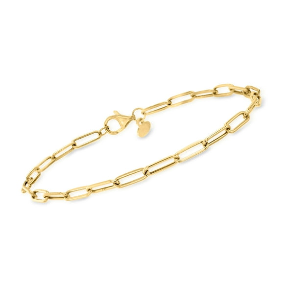 Ross-Simons Italian 18kt Yellow Gold Paper Clip Link Bracelet, Women's, Adult