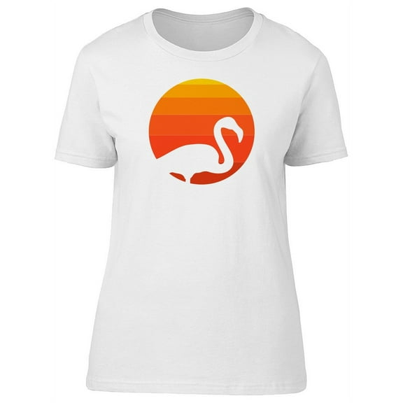 Sunset Flamingo Silhouette T-Shirt Women -Image by Shutterstock, Female Large