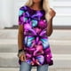 thumbnail image 1 of ICHUANYI Clearance Fashion Woman Causal Round Neck Printing Blouse Short Sleeve T-Shirt Summer Tops(Purple, XL) ICHUANYI WER2023080906573, 1 of 5