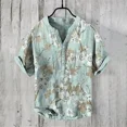 thumbnail image 4 of Chemise d'Été pour Hommes à Impression 3D style Chinois Fleur de Prunier Décontractée à Manches Courtes QZX, 4 of 7