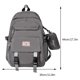 thumbnail image 3 of Mochila para niñas Mochila sólida impermeable Cremallera Ventilar Mochila (gris), 3 of 5