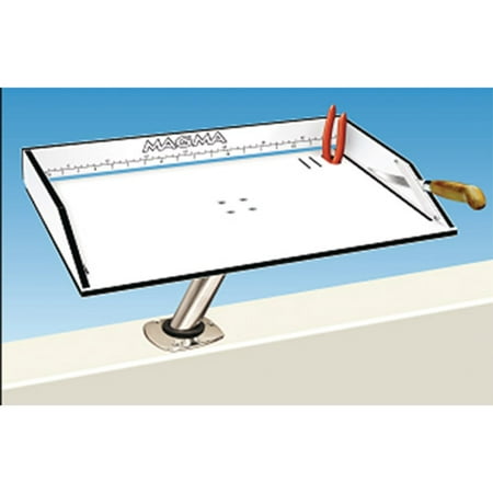 Magma Top Mount Magma Black and White Bait/Filet Mate Table with Built-in Ruler and Knife and Pliers Slots - Mount Not Included ()