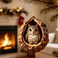 thumbnail image 5 of Woodland Animal Shell Ornaments 2026, Owl Perched Christmas Ornament, 3D Resin Hanging Decorations for Xmas Tree, Year-Round Forest Display and Holiday Keepsake, 5 of 6