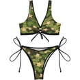 thumbnail image 2 of Dreamtimes Cool Camouflage Women Two Piece Swimsuit Sexy Swimwear Triangle Bikini Sets, Medium, 2 of 7