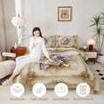thumbnail image 3 of Erosebridal Teens Floral Rose Butterflies Full Size Comforter Sets 3 Pieces,Romantic Vintage Bedding Sets For Girls Boys,Gold Purple,Pink Reversible, 3 of 6