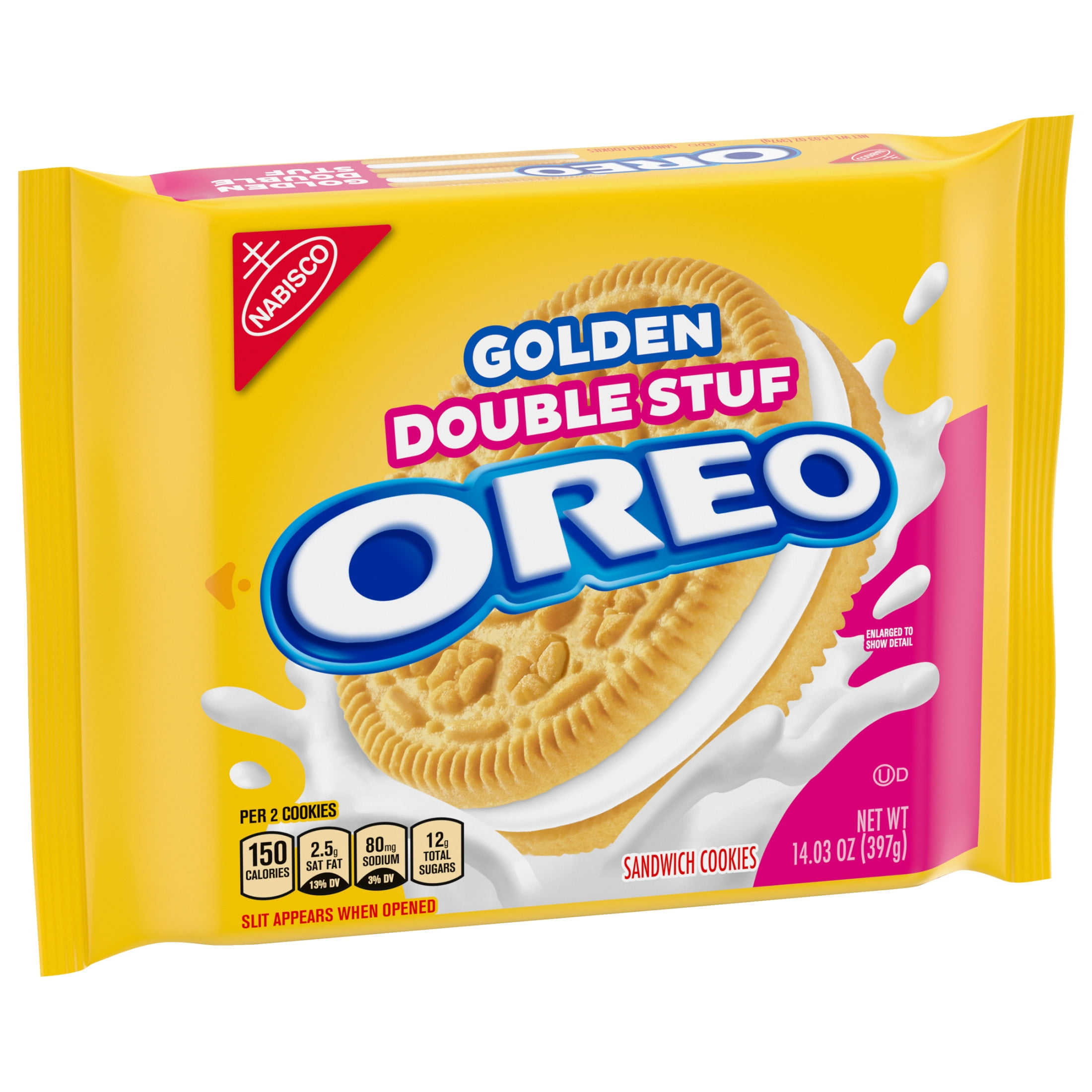OREO Double Stuf Golden Sandwich Cookies, 14.03 oz (Pack of 4)