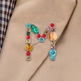 thumbnail image 1 of Qaailabf Broche Lettre Mignonne et Broche Turquoise Diamant Coloré Mignon, 1 of 2