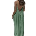 thumbnail image 6 of Bmawag Dresses for Women Fashion Plus Size Crew Neck Solid Color Sleeveless Summer Beach Maxi Dress, 6 of 9
