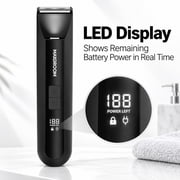 Manscape Dual-Speed 3 In 1 Body & Pubic Hair Trimmer for Men, IPX7 Waterproof Ball & Groin Shaver with LED Light, Electric Razor with Travel Pouch & USB Rechargeable, Gifts for Dad Husband Boyfriend