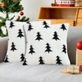 thumbnail image 4 of Anhility Christmas Throw Pillow Covers 18x18 in 3D Christmas Tree Pillow Pattern Square Case Plush Faux Fur Soft Cozy Cover for Christmas December Holiday Cushion Cover, Black, 4 of 6