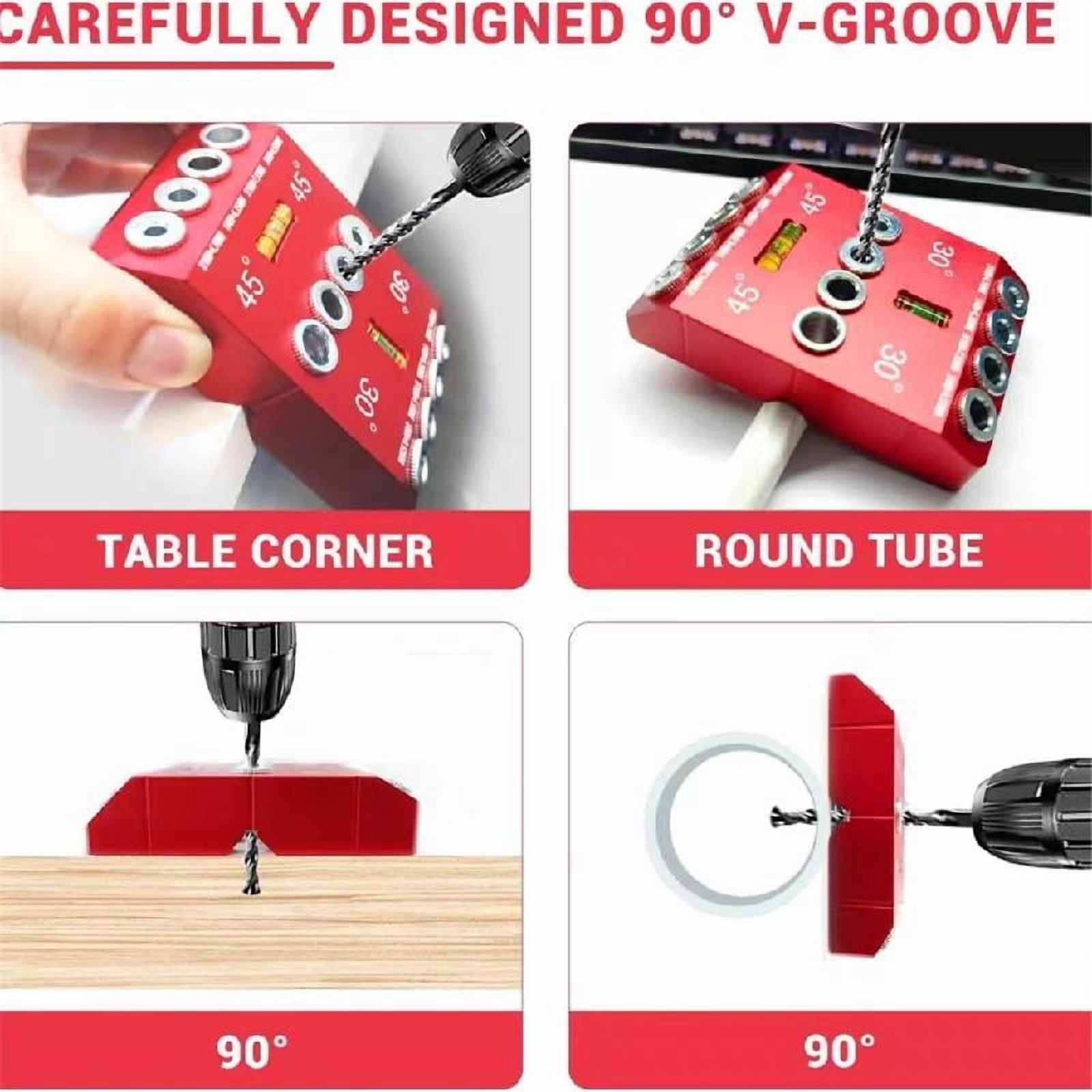Angle Drill Guide 30 45 90 Degree Drill Jig for Straight Holes Drill Jig for Angled Holes Portable Drill Guide for Wood