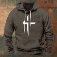thumbnail image 2 of Mens Hoodies Crosses Printed Pullover Hooded Sweatshirts with Pockets Drawstring Fall Fleece Lined Sweatshirts Work Wear Sweaters Comfortable Hoody Long Sleeve Tops Hoodie for Men, 2 of 3