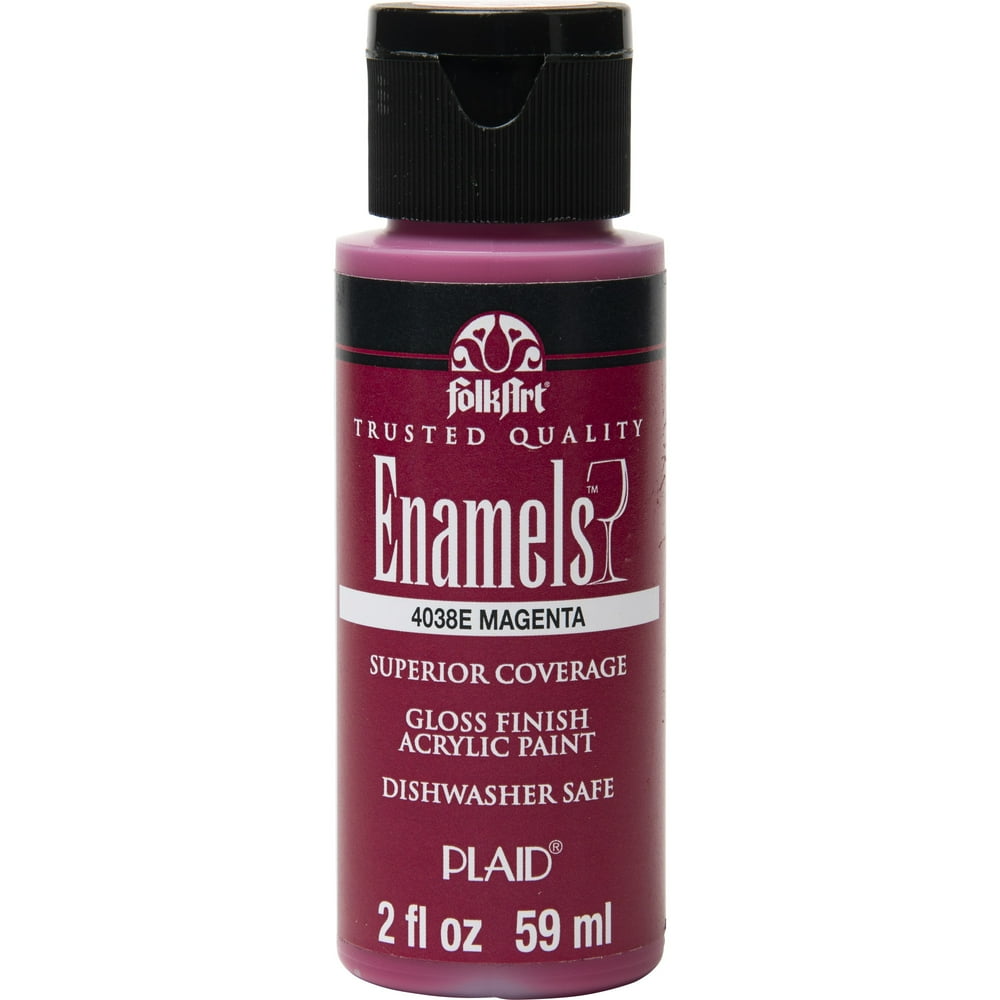 FolkArt 4038E Enamel Acrylic Craft Paint, Gloss Finish, Magenta, 2 fl