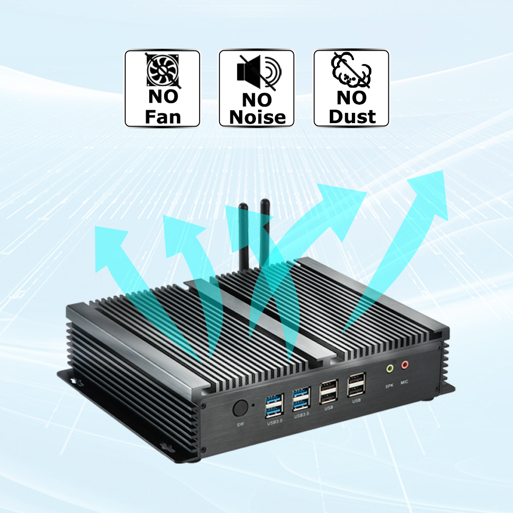 IDEARACE Mini PC, i5 CPU Office Computer, 8GB RAM, 128GB SSD, HD Graphics 4400, 6xCOM RS232, 4xUSB 3.0, 2xNICs, 2xHD, Metal Case,Windows 11 Pro